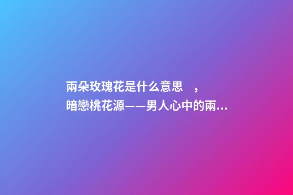 兩朵玫瑰花是什么意思，暗戀桃花源——男人心中的兩朵玫瑰-第1張-觀點(diǎn)-玄機(jī)派
